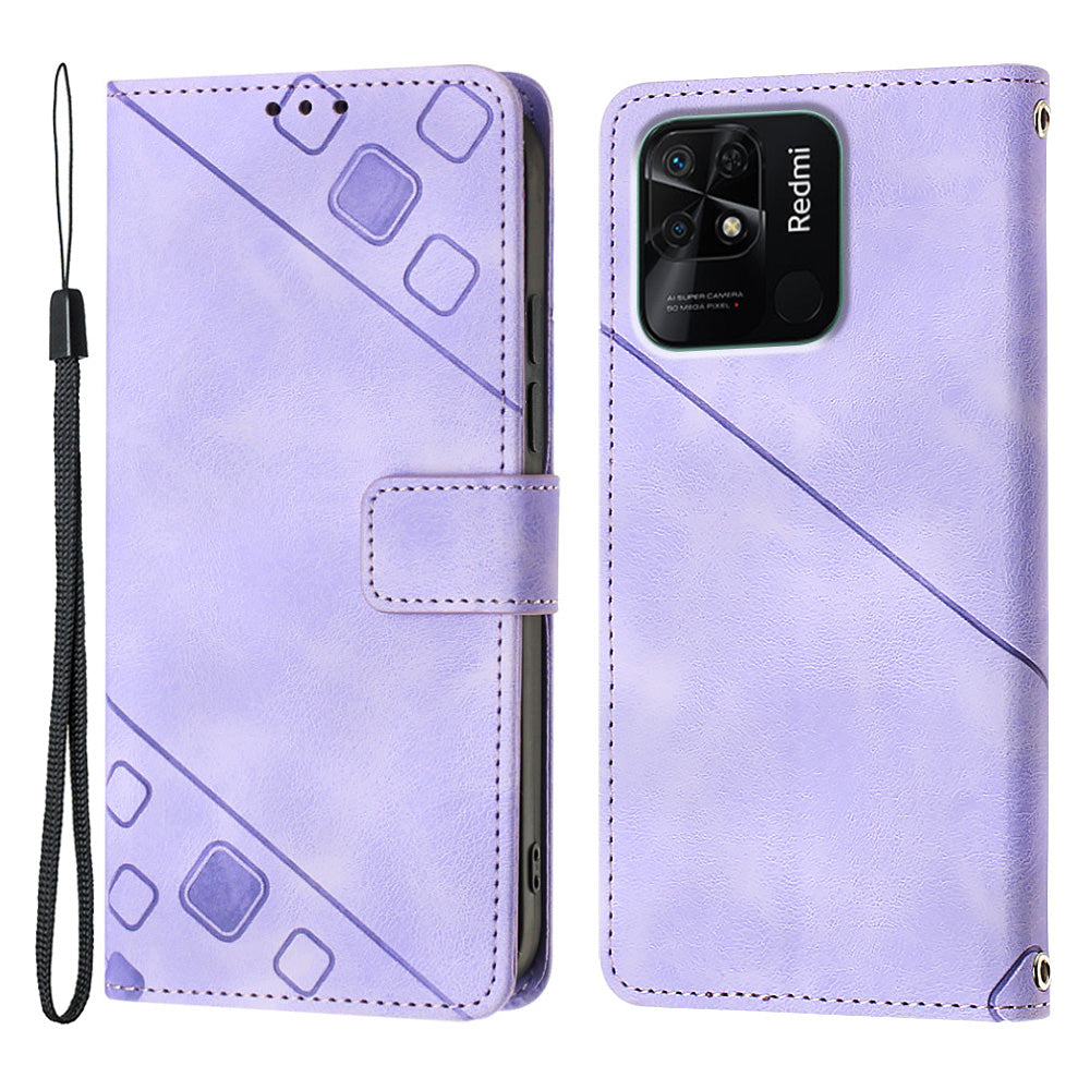 For Xiaomi Redmi 10C 4G Redmi 10 (India) 4G PT005 YB Imprinting Series-6 Cell Phone Case Stand Wallet Skin Touch Leather Phone Cover For Xiaomi Redmi 10C 4G Redmi 10 (India) 4G PT005 YB Imprinting Series-6 Cell Phone Case Stand Wallet Skin Touch Leather Phone Cover